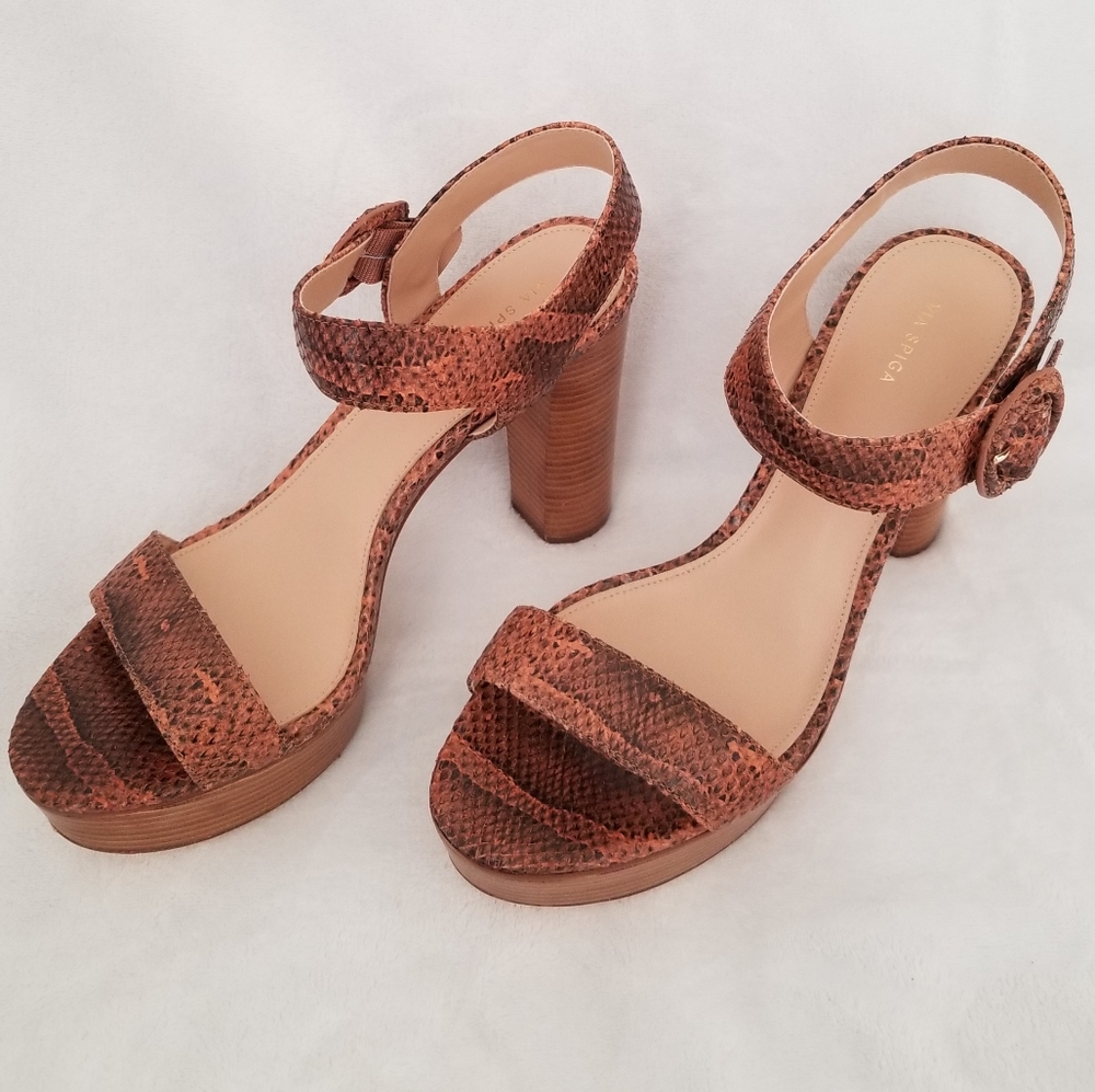 Via Spiga snakeskin platform heels